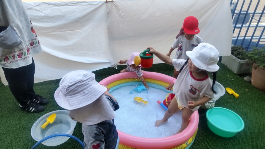 水遊びできたね